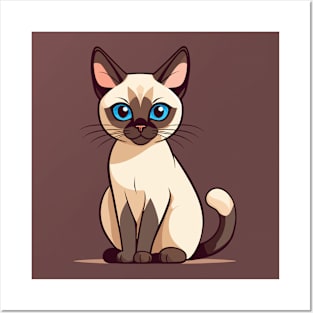 standing siamese cat Posters and Art
